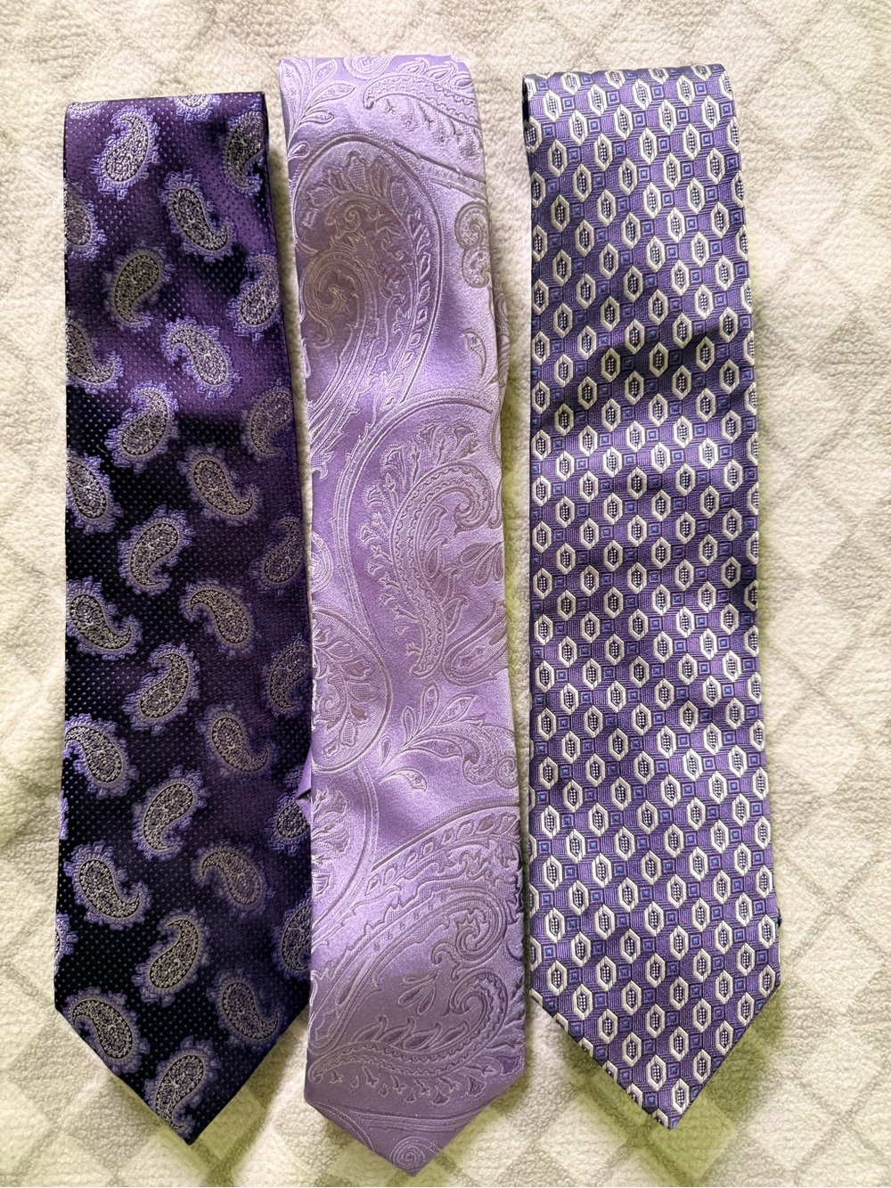 Men's Purple Paisley & Patterned Tie Set